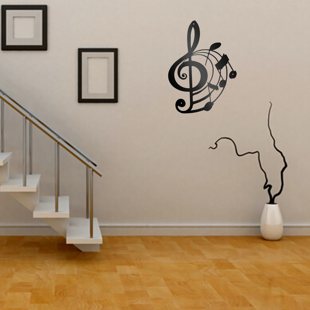 Musical notes Wall Art Sign Farmhouse Hanging Decor Black Cutout Plaque Home Office Living Room Bedroom Decoration