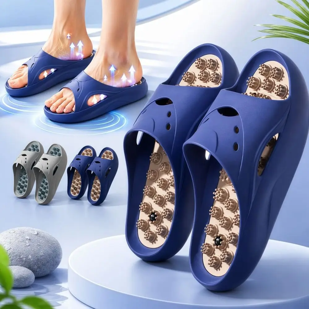 New Acupressure Massage Slippers Men Anti-Slip Anti-odor Sandals Slippers Lightweight Soft Bottom Home Slippers Relieve Fatigue