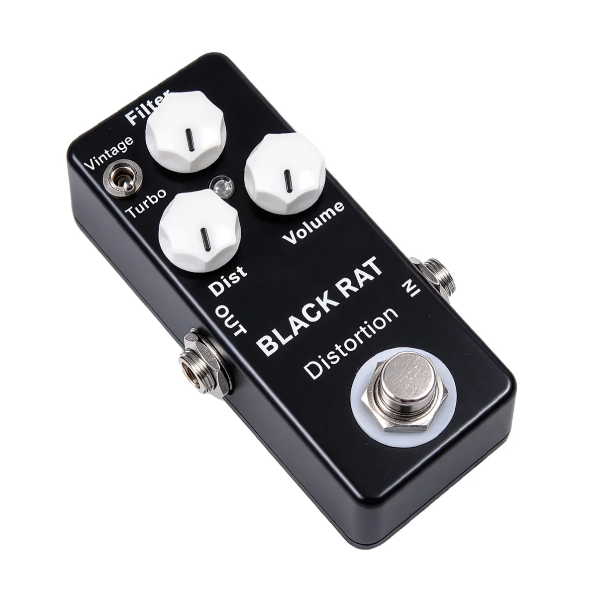 Mosky Black Rat Distortion Effect Pedal Portable True Bypass Stompbox Switchable Classic/Turbo Rat Modes Pure Analog Circuit