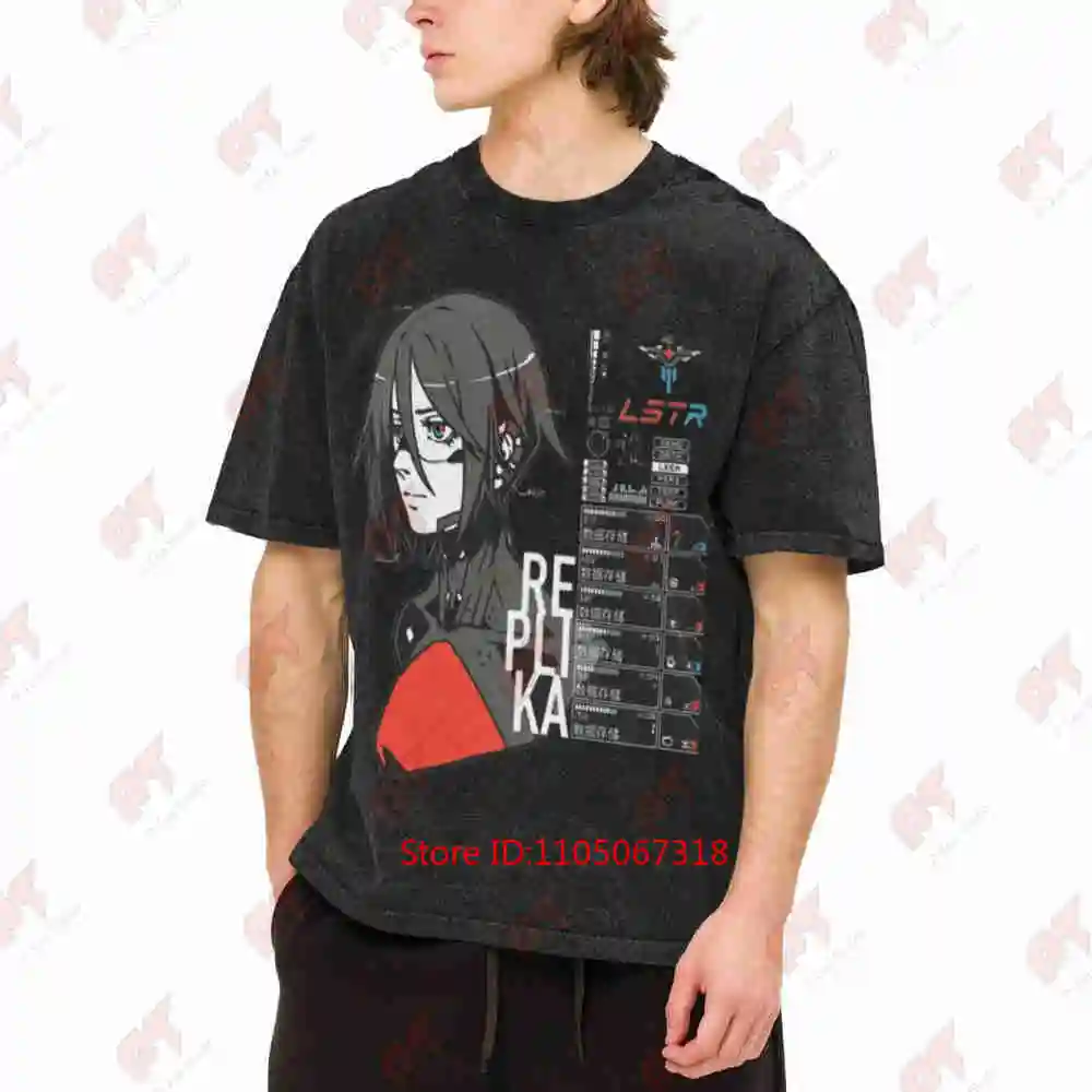 Signalis Anime Game Iconic Characters Replika Vintage Washed Tee Pure Cotton T-Shirt