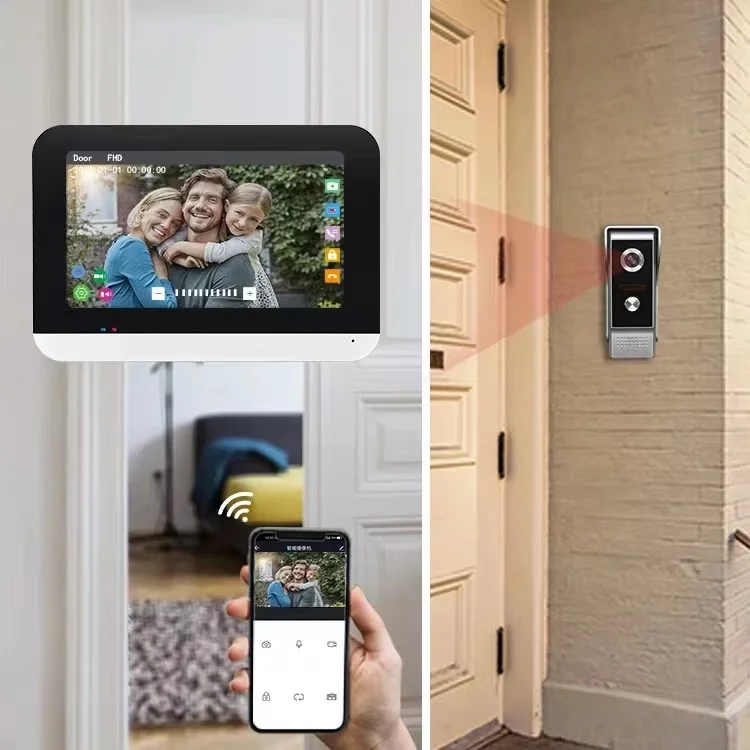 Tuya touch  visual intercom door phone system 4 wires video doorbell camera video door phone intercom system