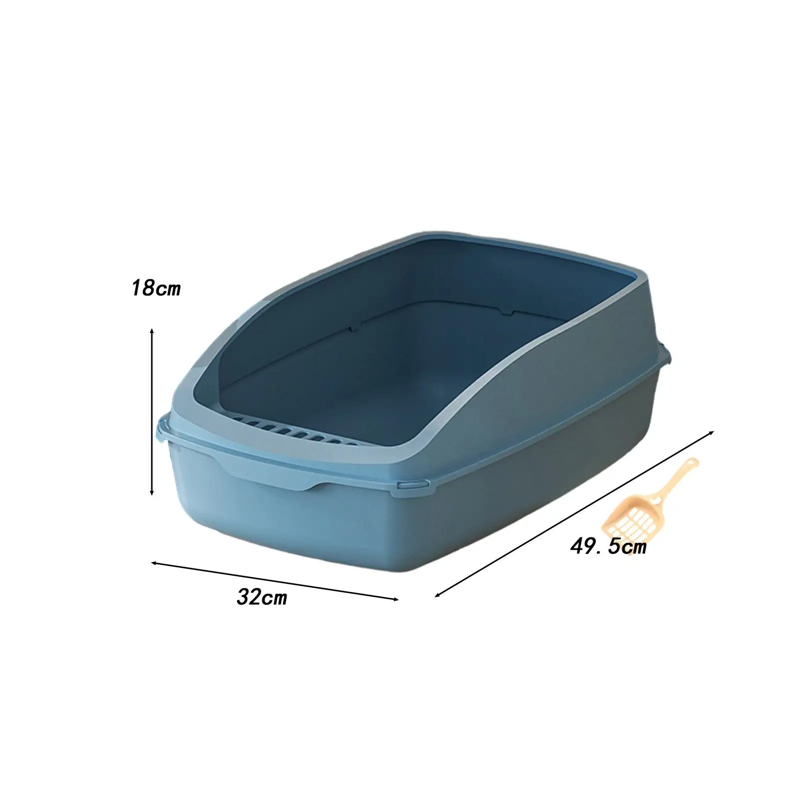 Cat Litter Tray Large Cat Sand Box Pet Litter Pan Semi Enclosed Anti Splashing Kitten Toilet for Medium Large Cats Small Animals