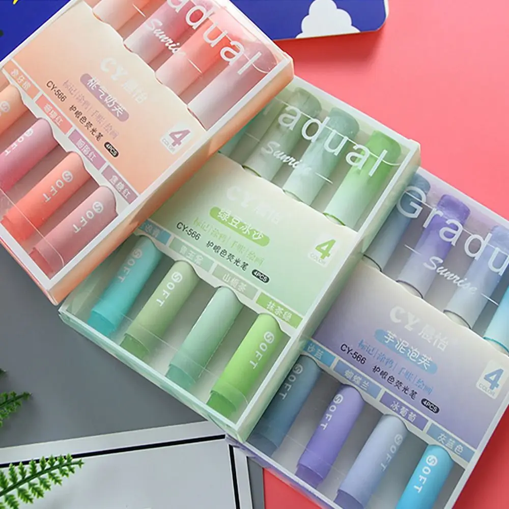 Good-looking Creative Stationery Writing Tools Drawing Key Points Markers Color Pen Highlighter Pen Set Eye Care