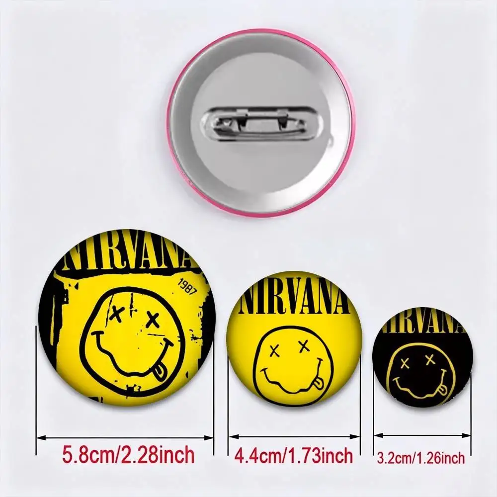 N-NirvanaS Logo 25 32 44 58 75mm Badges Personalized Round Brooches Pins Accessory Gift - view 4