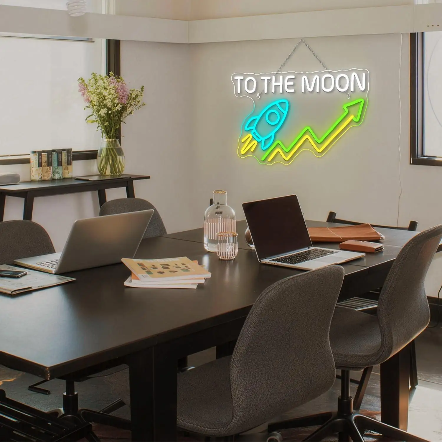 Stock Neon Sign Rocket USB Dimmable Neon Lights for Game Room Office Workshop Wall Decor Gifts for Man Day Traders Night Light