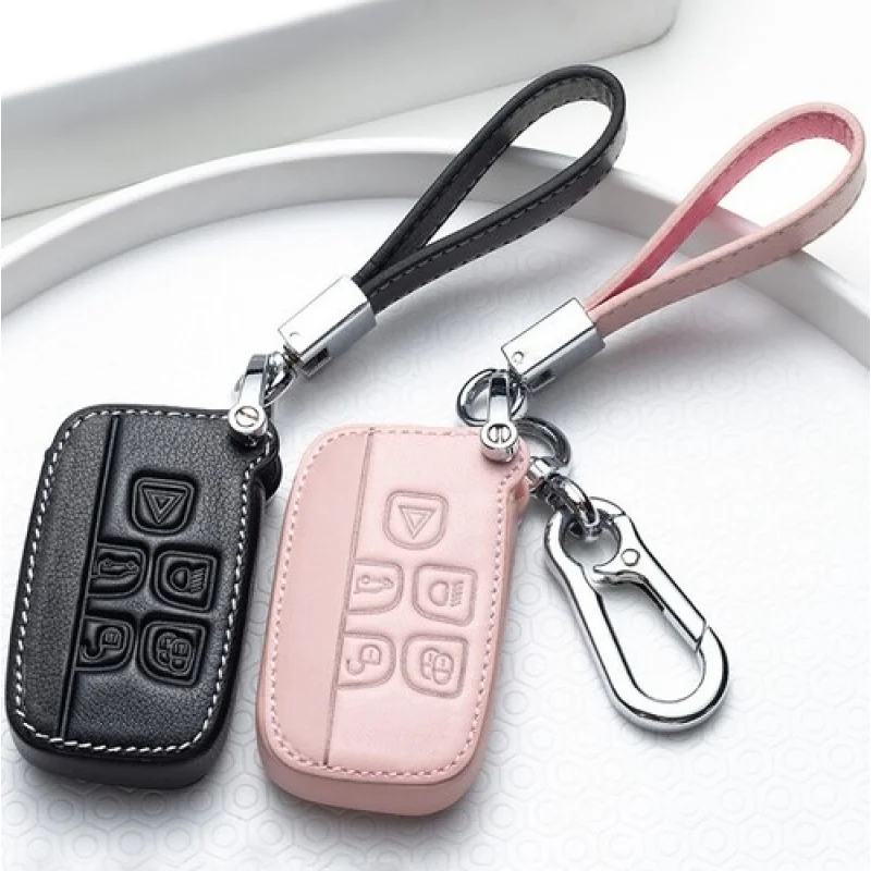 

A+ Leather Car Key Fob Case Cover Holder For Land Rover Range Rover Discovery Sport