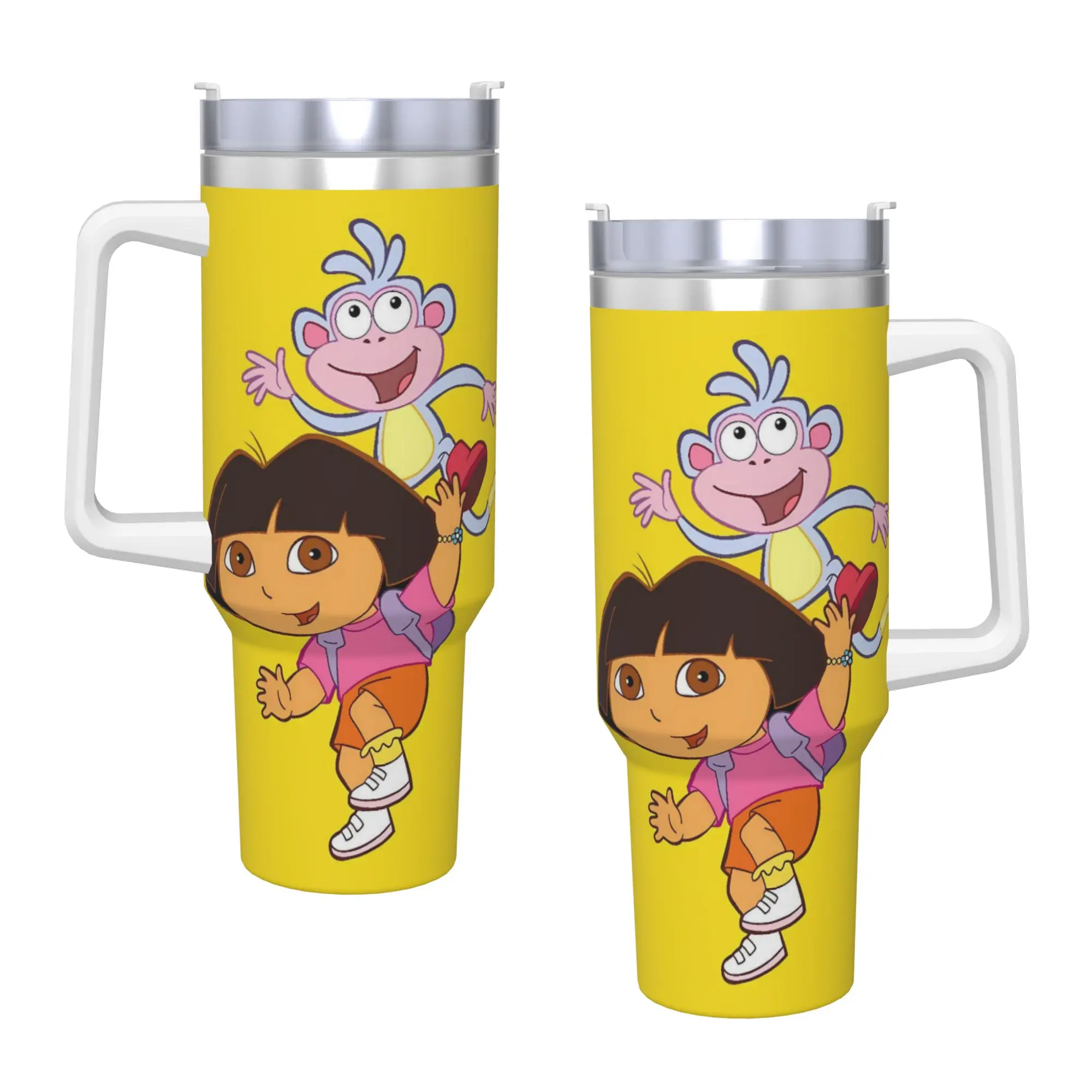 

D-Doras The Explorers Stainless Steel Tumbler Travelist Mugs Cup 40oz Thermal Mug Heat Preservation Cold Drink Water Bottle