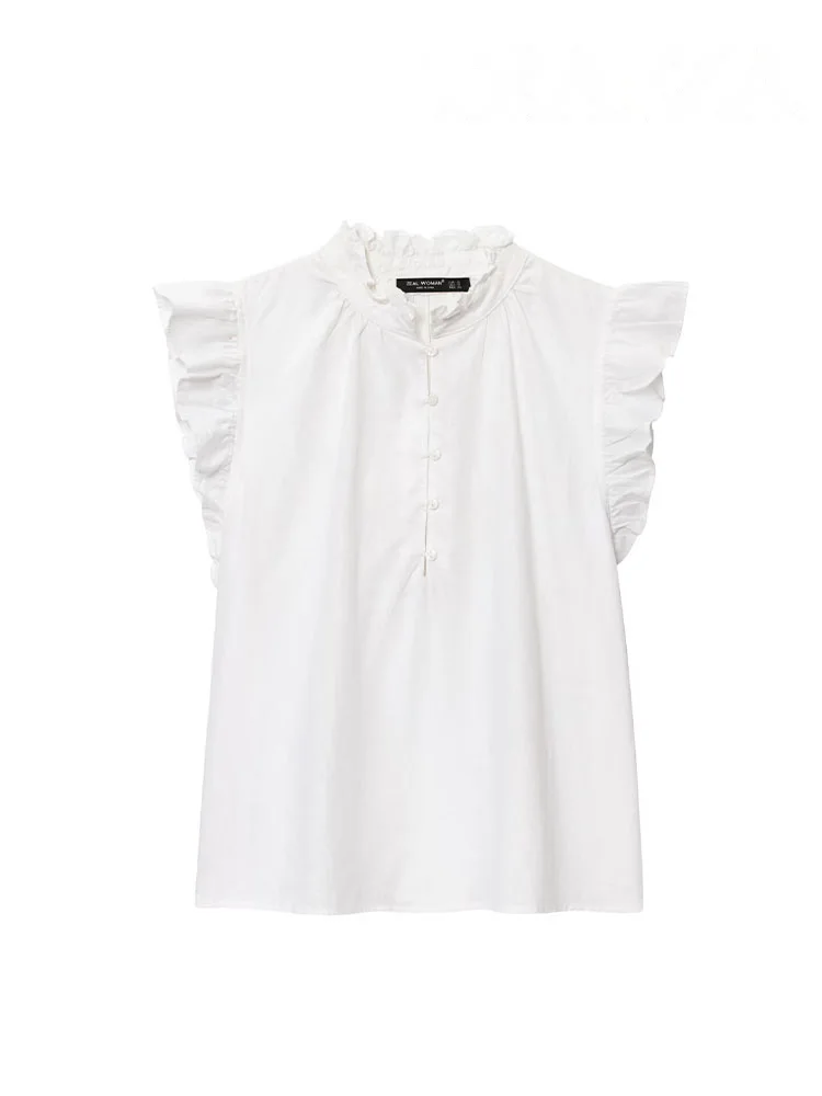 HH Women's New Fashion Slim Sleeveless Shirts Solid O-Neck  Single-Breasted Female Summer Casual Chic Short Tops 4 Color