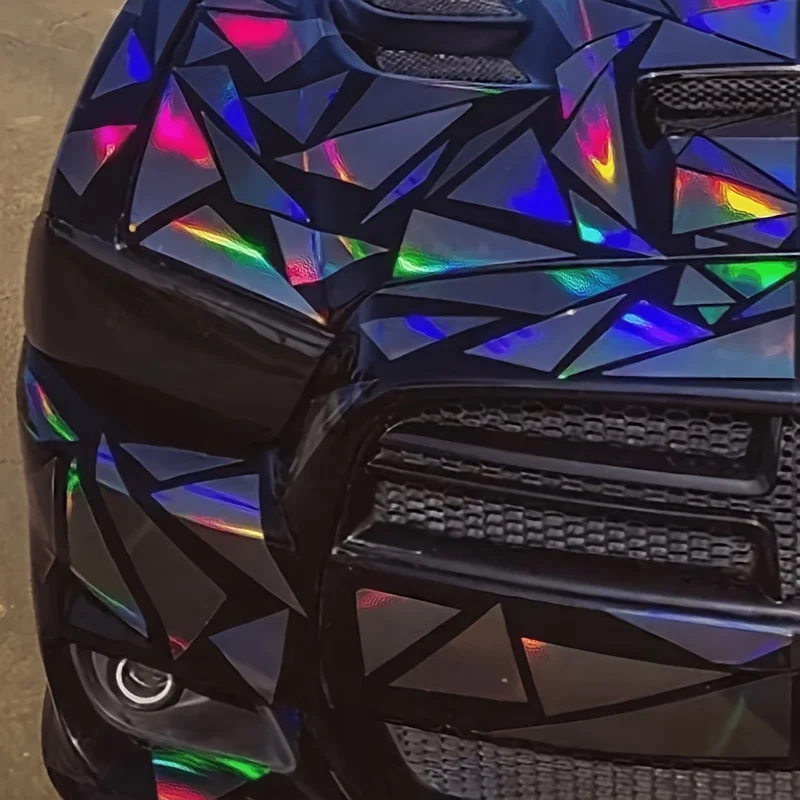 Neon Geometric Triangle Motorcycle Sticker Kit Abstract Camo Vinyl Decal Waterproof Sport Bike Fairing Decor