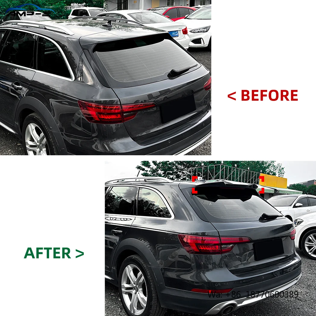 AMP-Z A4 Factory Directly Sale Plastic Material Rear Roof Wing Spoiler for Audi A4 B9 Avant Sline 2017-2024 Car Accessories
