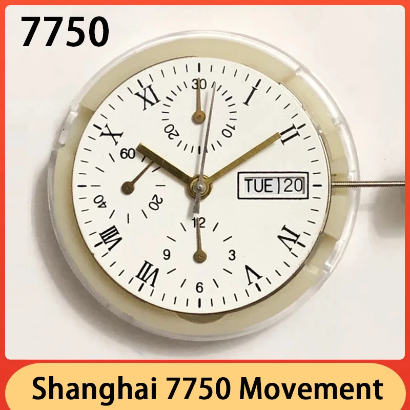 

New Shanghai 7750 Movement Six Needle Dual Calendar 9 O'clock Automatic Mechanical Movement Watch Accessories Stable Quality