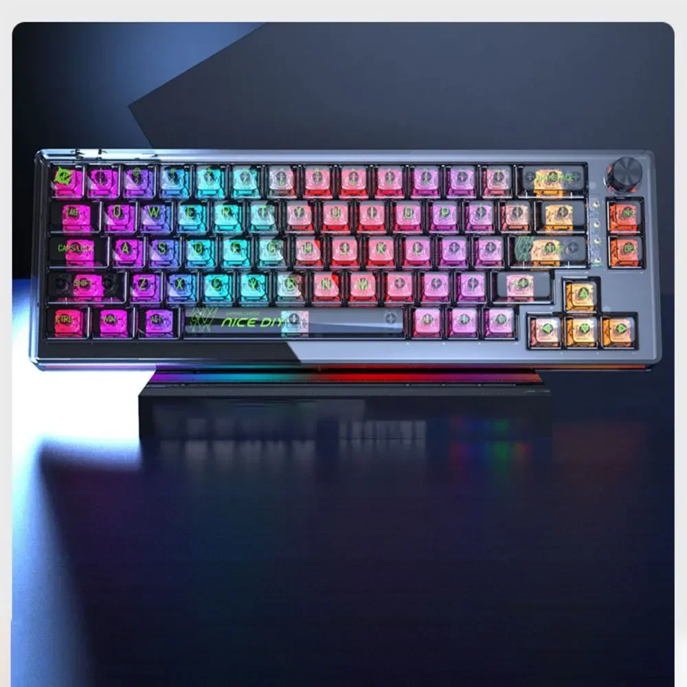 141 Keys Transparency Keycaps Full Set XAD Height PC Thermal Sublimation For 61 68 75 84 87 98 104 108 Mechanical Keyboard