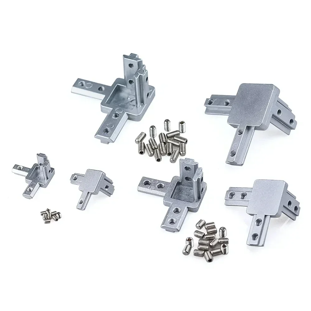 10Pcs Three Way Hidden Corner End Angle Bracket Connectors with Set Screws for 2020 3030 4040 V-Slot Aluminum Extrusion Profile