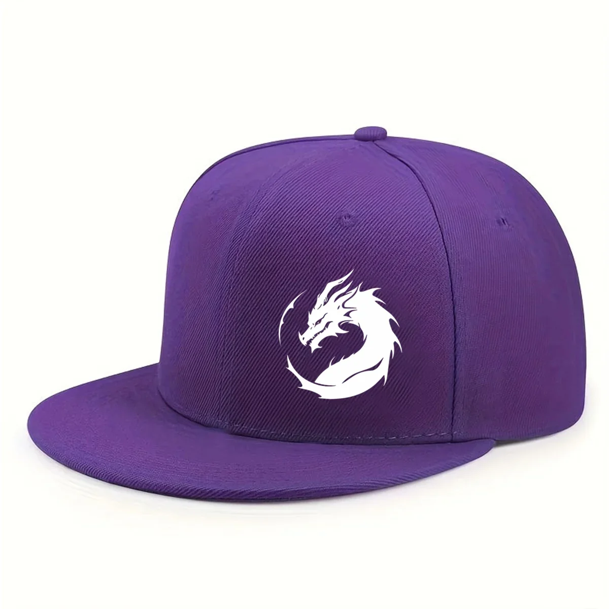 This Flat Brim Baseball Cap Features Exquisite Print Craftsmanship, Trendy Western Dragon Elements Eye-Catching And Attention-Gr