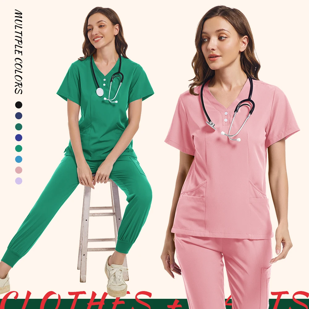 Krankenhaus-OP-Kleidung, medizinische Uniformen, Damen-Bekleidungssets, Ärzte, Krankenschwestern, Zubehör, Zahnklinik, Schönheitssalon, Arbeitskleidungsset