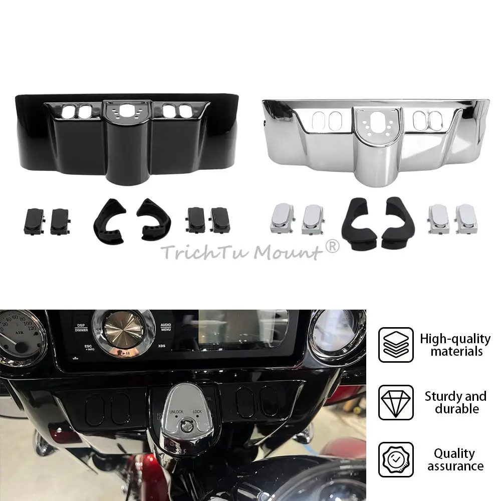 

Комплект внутренней крышки обтекателя для Harley Touring Street Electra Glide Tri FLHTC FLHTCU FLHX 96-2013, крышка панели переключателя мотоцикла, акцент