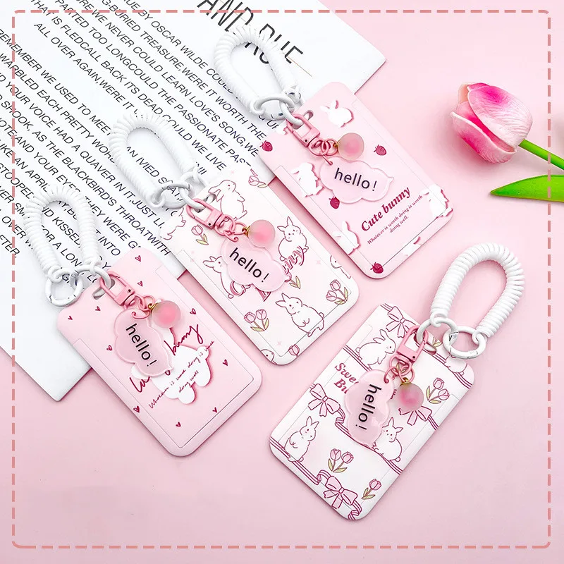 1Pc Cartoon Card Holder Lanyard Retracetable Badge Reel ID Card Bank Card Cover Case Kpop Idol Photocard Holder Sleeve