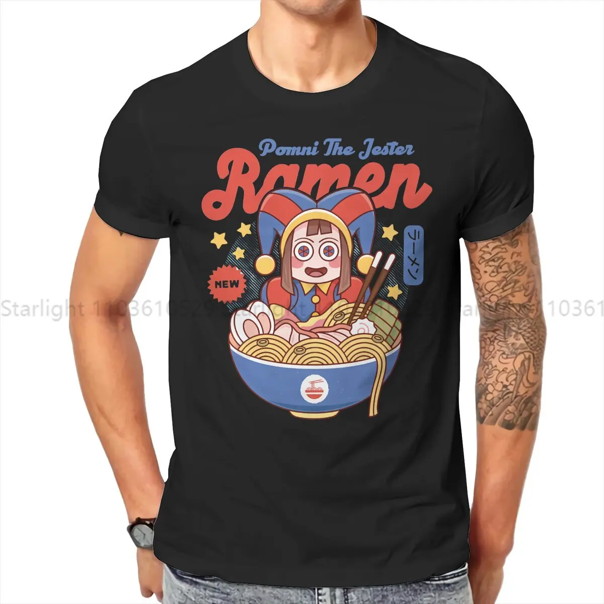 The Amazing Digital Circus TShirt Pomni The Jester Ramen Basic T Shirt Homme Men Clothes New Design