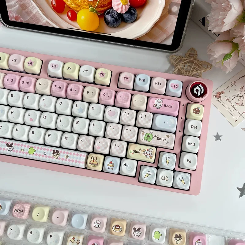 Cute Anime Keycaps,134 Keys MOA Profile Dye-Sub GMK Custom PBT Key Cap For MX Mechanical Keyboards 61/68/75/84/87/89/96/98/104 view 2