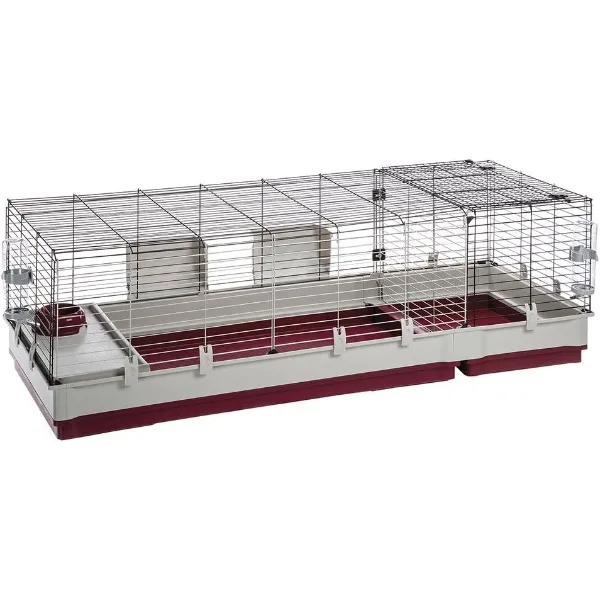 

Ferplast Krolik XXL Rabbit Cage w/Wire Extension | Rabbit Cage Includes All Accessories & Measures 63.8L x 23.62W x 19.68H