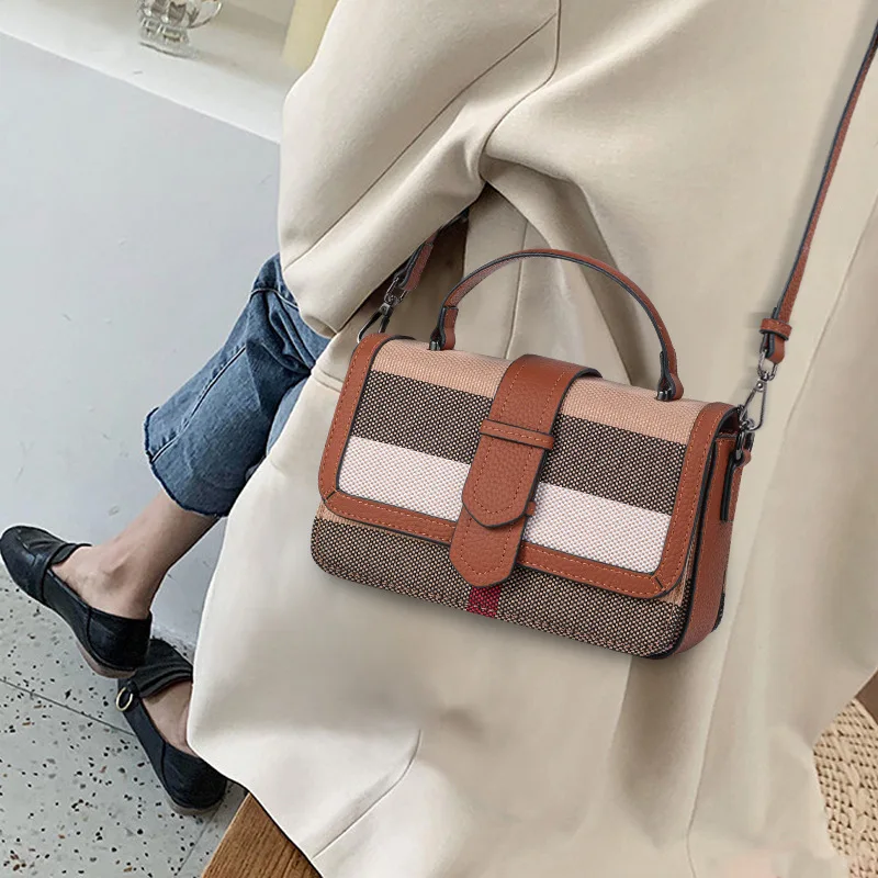 Fashion Plaid Crossbody Bags for Women 2022 New High Capacity Simple Shoulder Purses Female Brand Designer Trends Handbags