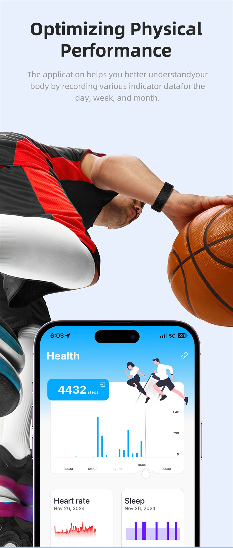 Neue GPS-Track AI Gesundheit Armband Herzfrequenz Blutdruck HRV Monitor Anruf Erinnerung Smart Watch Sport Band Fitness Tracker – Detail 6