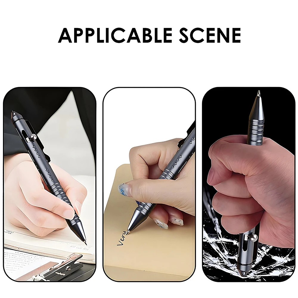 Multipurpose Self Defense Tactical Ballpoint Pen Aluminum Alloy Gel Ink Pen For School Office Stationery Supplies