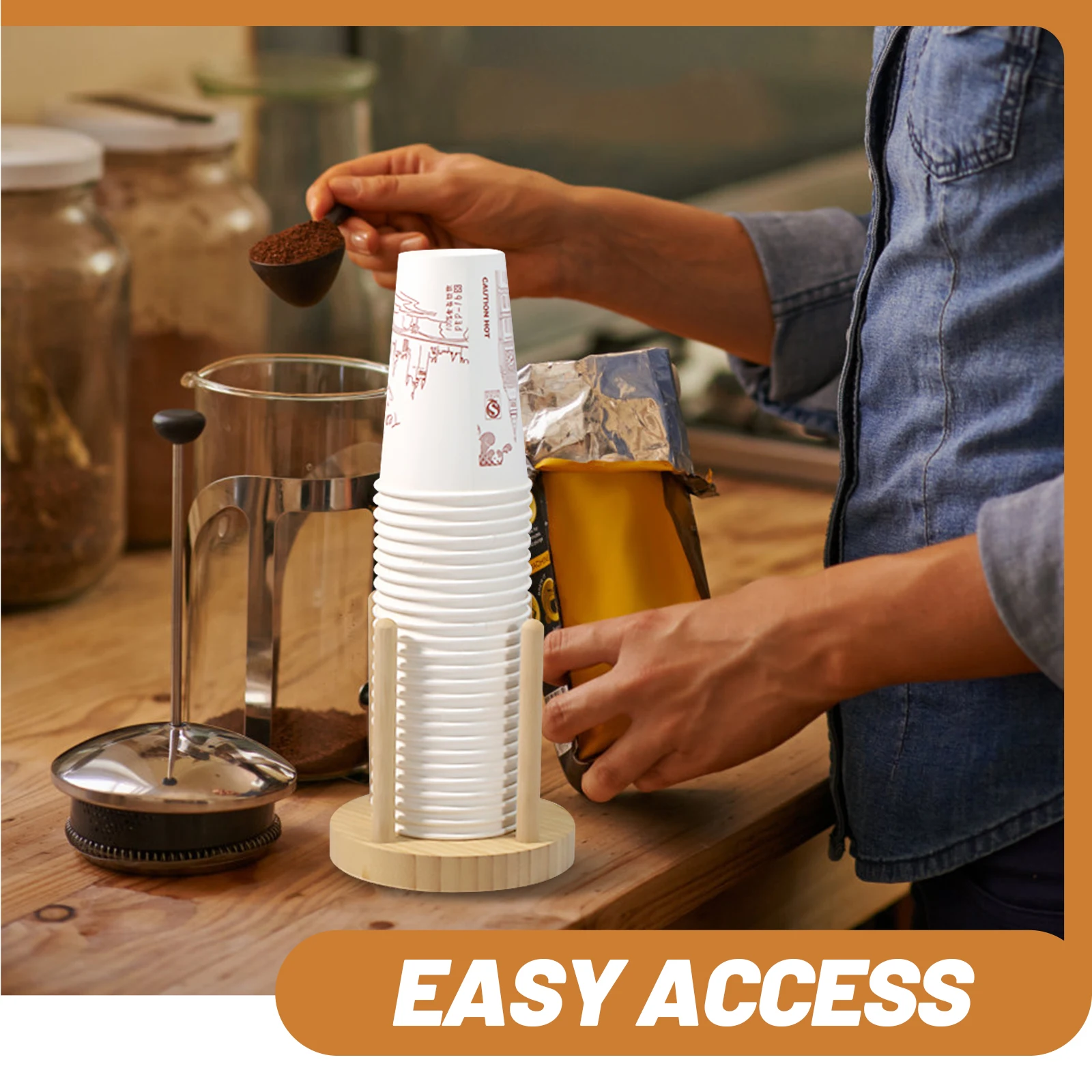 

Holder Organizer Countertop Desktop Coffee Coffee Cup Dispenser Station Supplies For Home Cafe Party Cup Dispenser