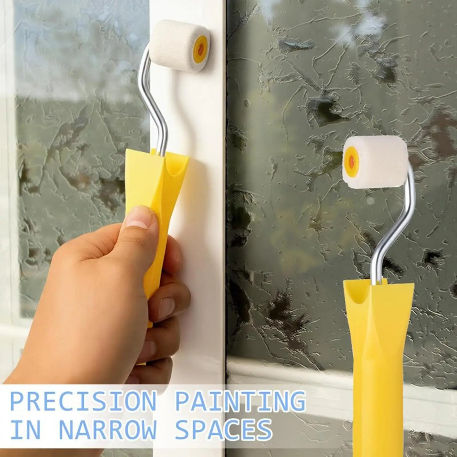 Paint Roller Brush Kit PP and Metal Lightweight Mini Rollers for Edges Finishing and Furniture Painting