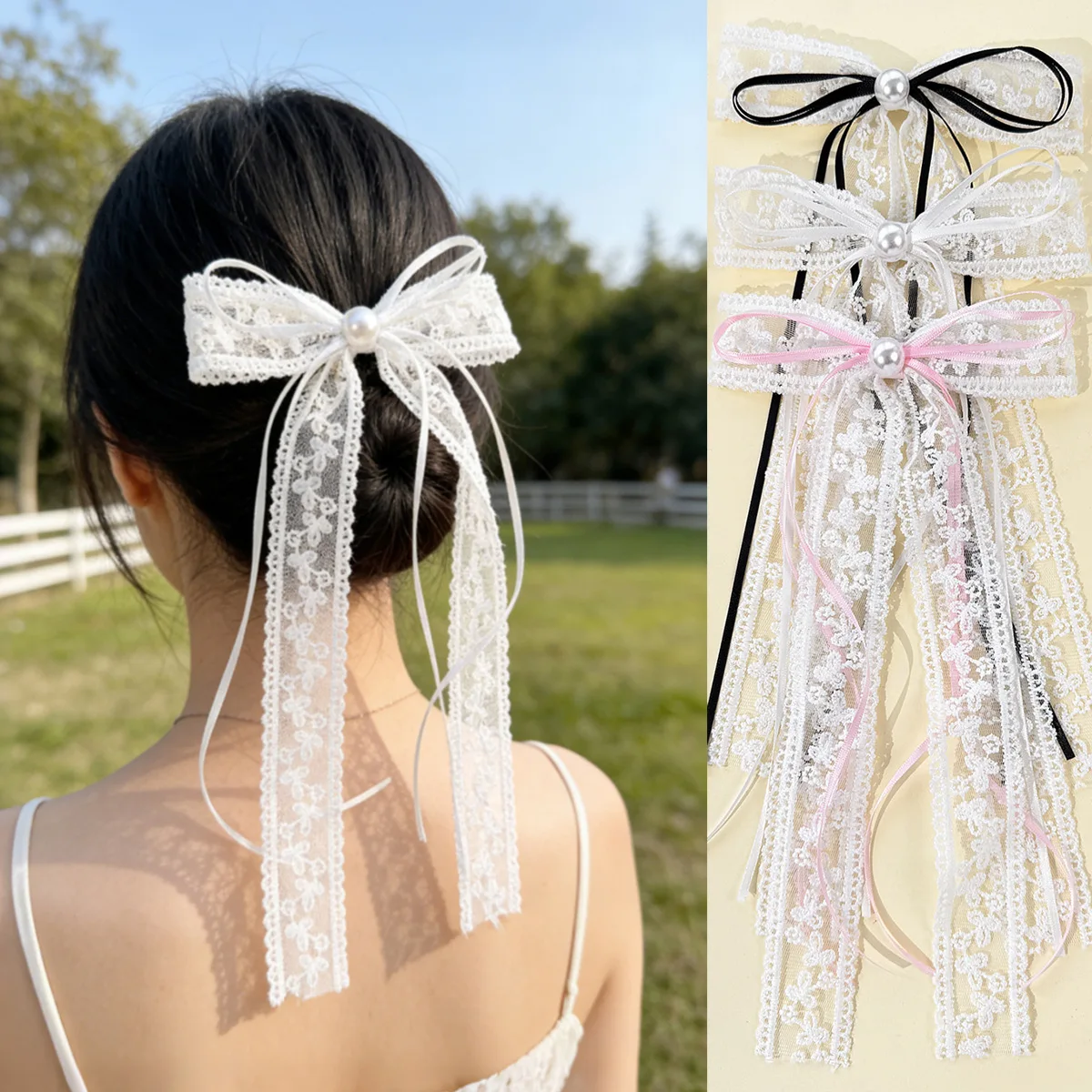 30-pcs-korean-long-tassel-hair-clips-pearl-ribbon-bow-lace-embroidered-barrettes-bridal-grips-for-women-and-girls-headwear-bulk