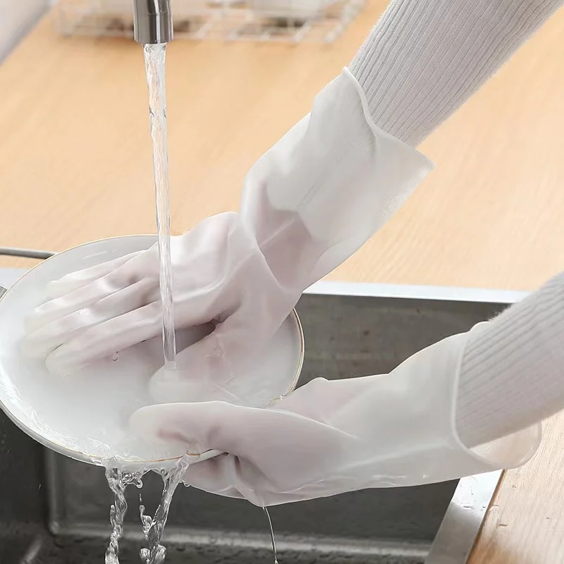 Female waterproof rubber latex dishwashing gloves kitchen durable cleaning housework chores dishwashing tools 1pc