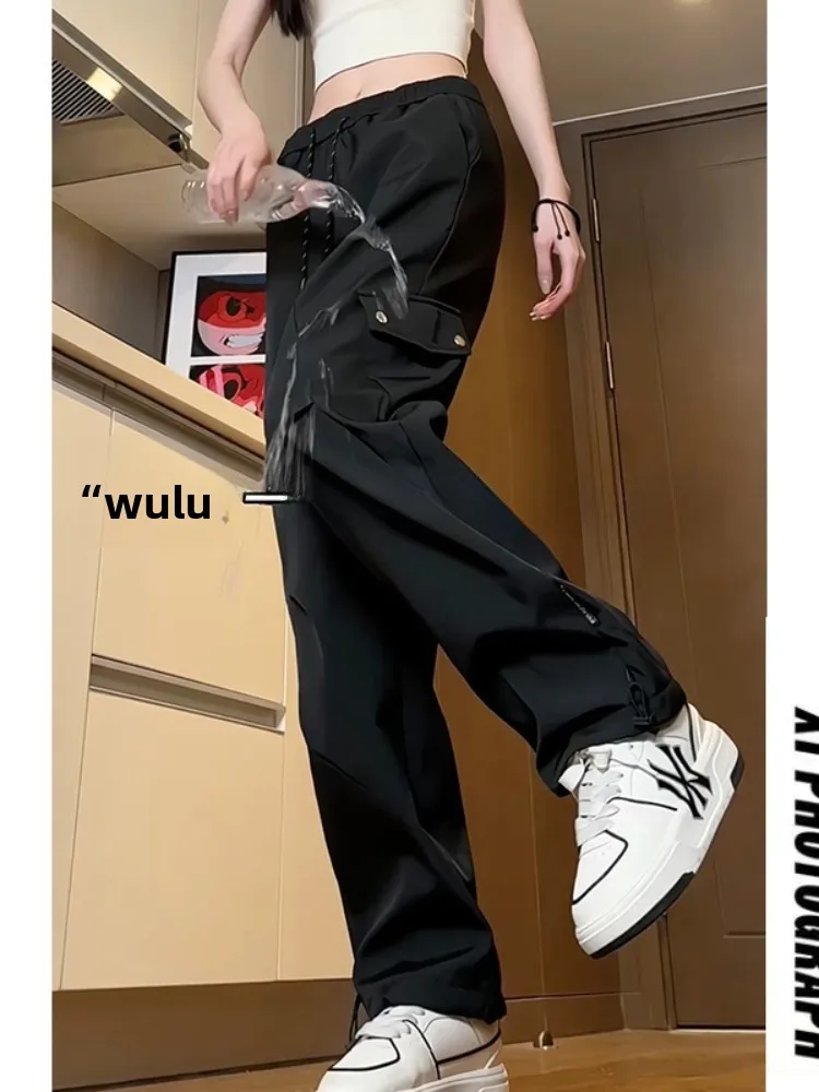 

Waterproof Windproof Men's Casual Pants Straight Loose Workwear Trousers Functional Paratrooper Pants American High Street Vibe