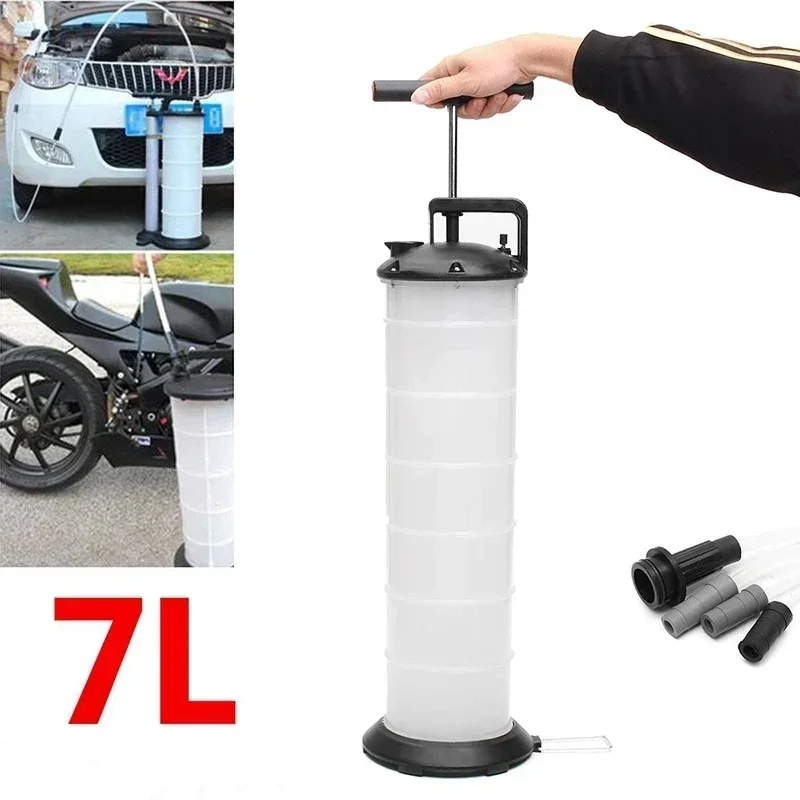 7L Manual Vacuum Oil Fluid Extractor Pump Car Truck Boat Fuel Pump Oil Changer Liquid Change Petrol TransferTank Dispenser