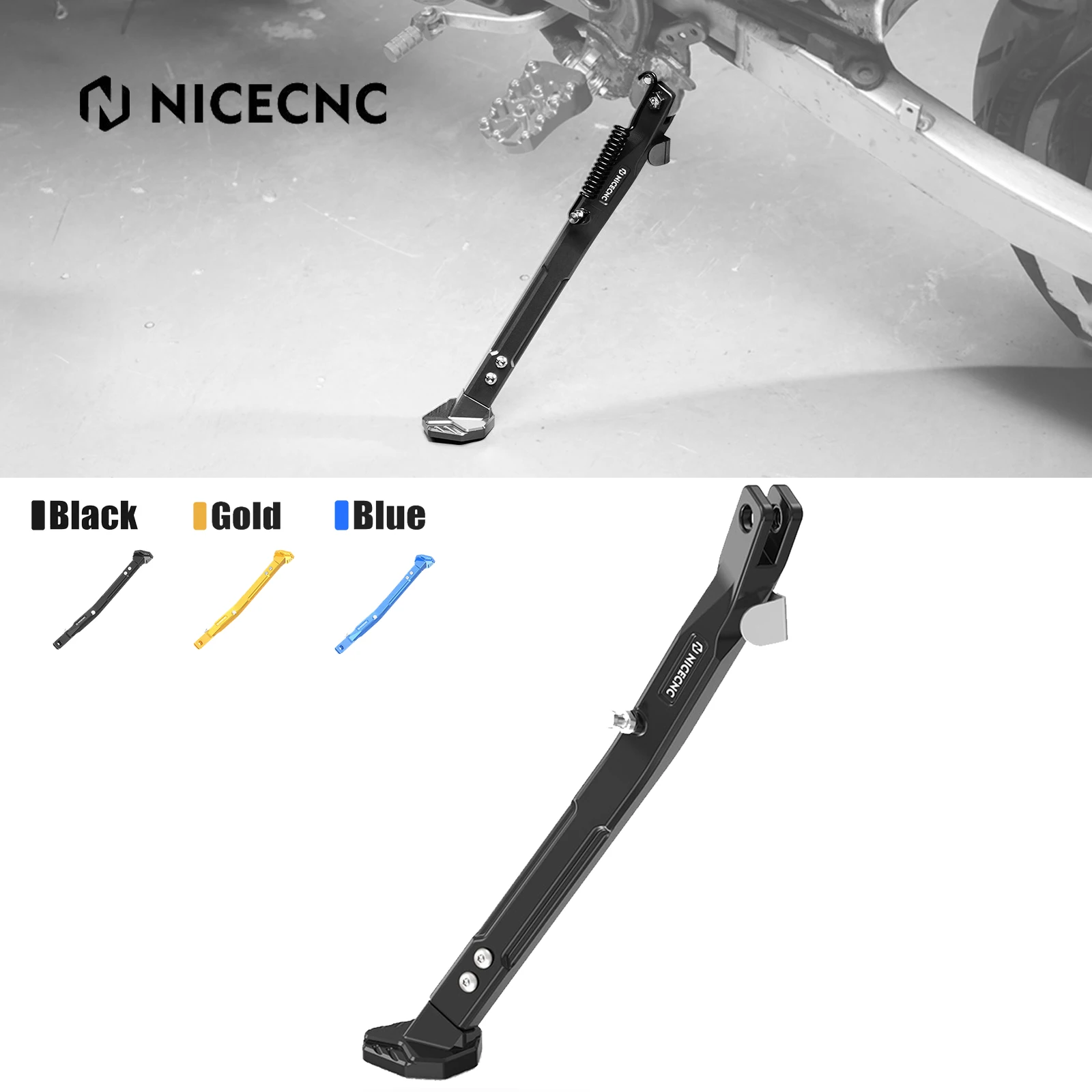 

NICECNC For Suzuki 2000-2024 DR-Z 400 E S SM DRZ400SM DRZ400S DRZ400E DRZ 400 Adjustable Kickstand Side Stand Larger Footpad