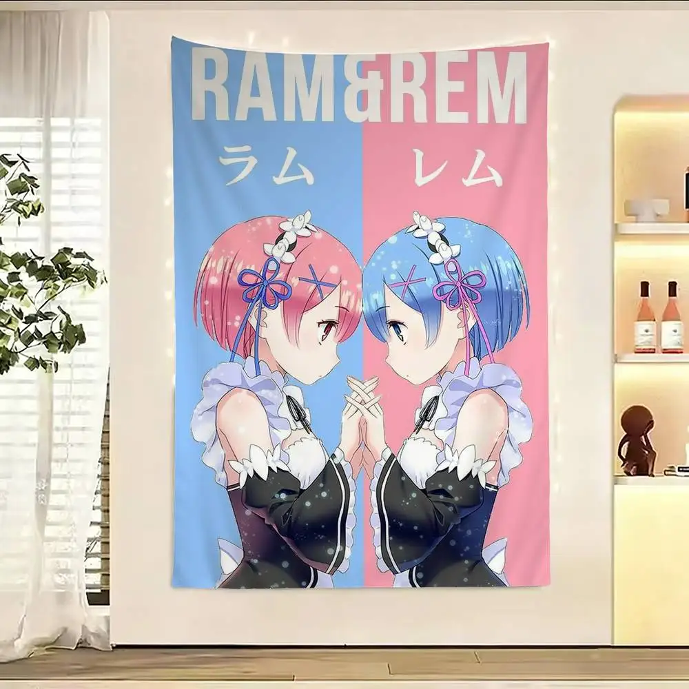 Re ZERO Starting Life in Another World Flagge, Digitaldruck-Banner für Garagenwand, Außendekoration