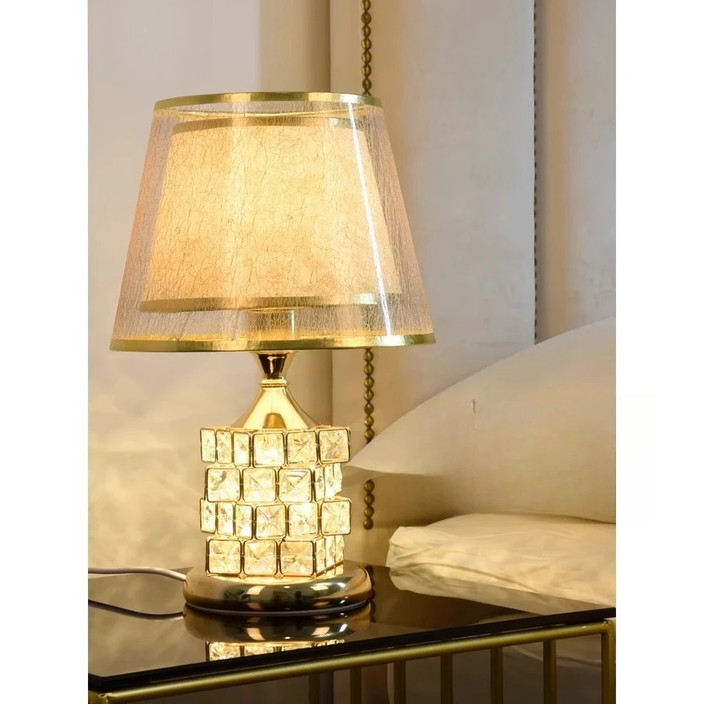 Factory Direct 2026 Italian table lamp bedside lamp light luxury decoration home crystal bedroom wedding dowry atmosphere