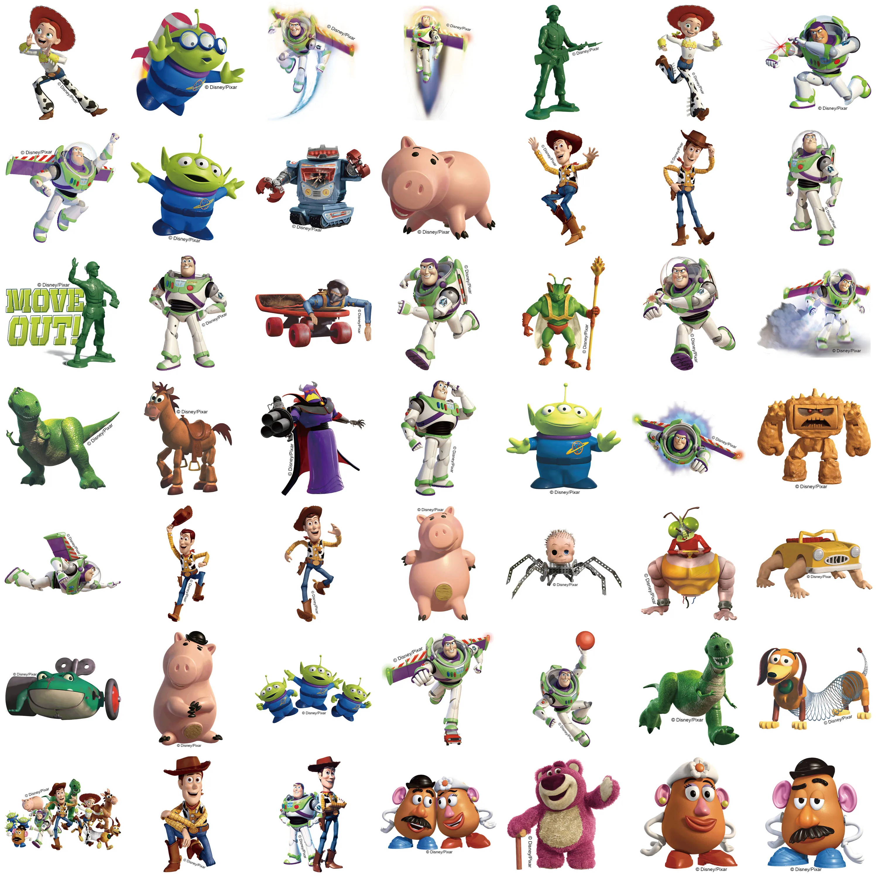 50 pièces Disney Toy Story autocollants dessin animé mignon Buzz l'éclair Alien Graffiti décalcomanies pour enfant ordinateur portable Scrapbook bagages journal