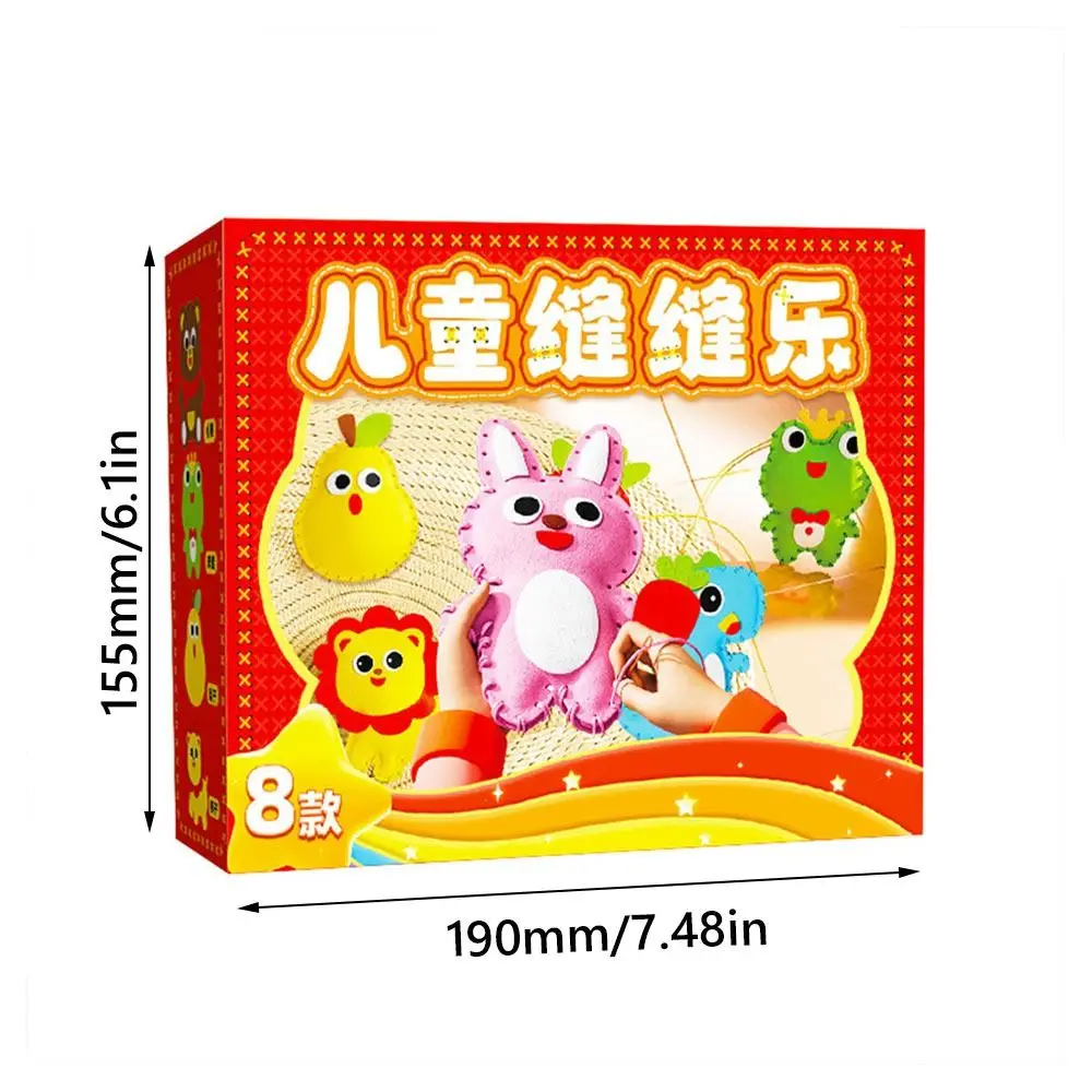 Couture multicolore bricolage dessin animé ours lapin, opération Simple, Animal de dessin animé, Coordination œil-main, Kit de matériel de couture EVA, cadeau