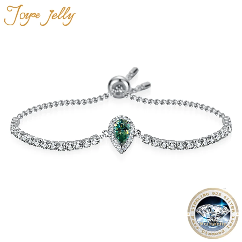 

JoyceJelly Sterling 925 Silver Bracelet With 1/2CT Pear Shaped Moissanite With GRA Certifi Pass Diamond Test Luxury Fine Jewelry