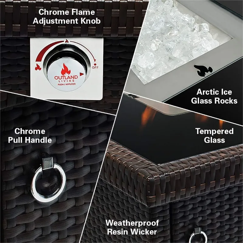 سلسلة 403-طاولة ناري اسبريسو براون، اسبريسو براون/50000 وحدة حرارية بريطانية