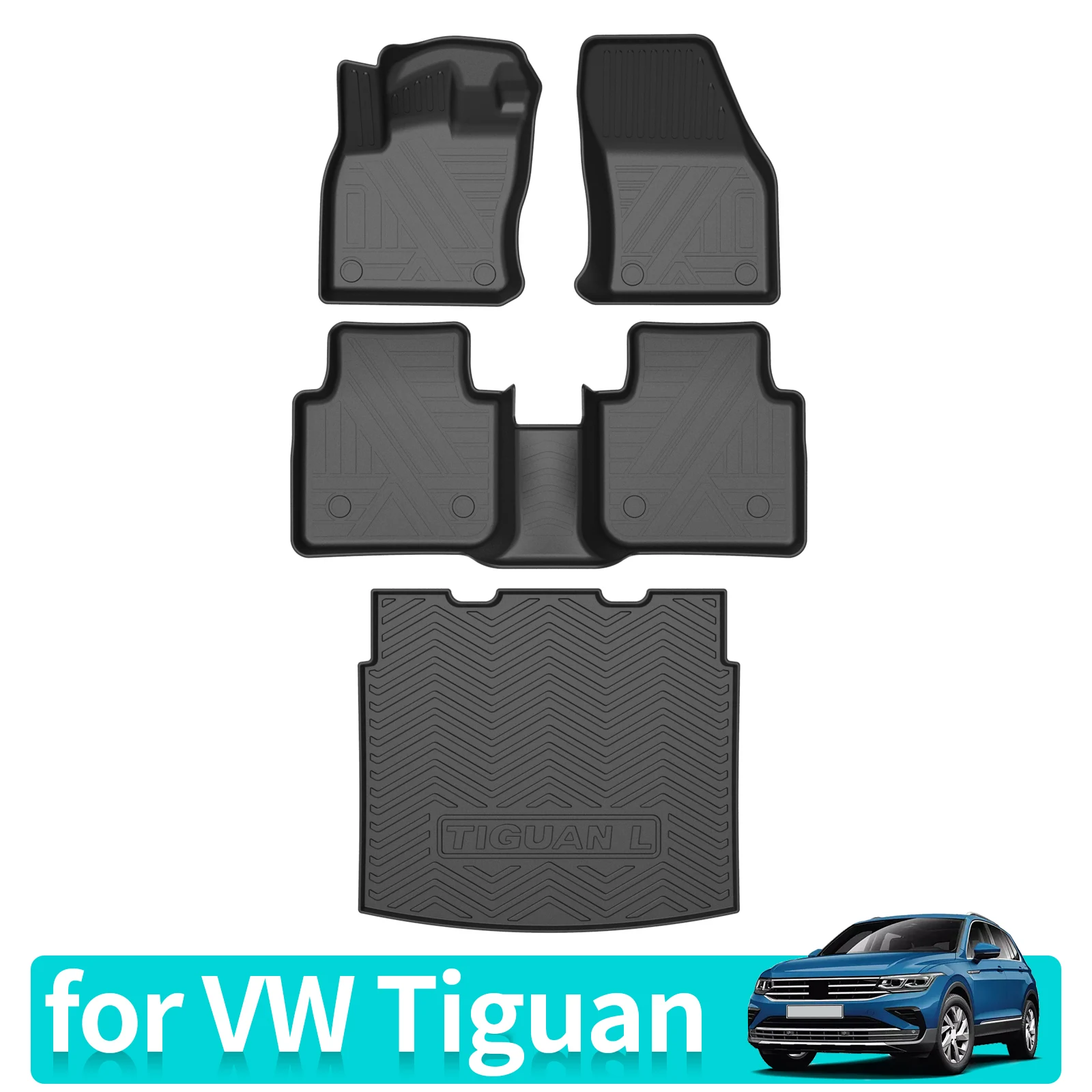 

Trunk Backrest Pad TPE for VW Tiguan 2017-2023 Car Floor Mats