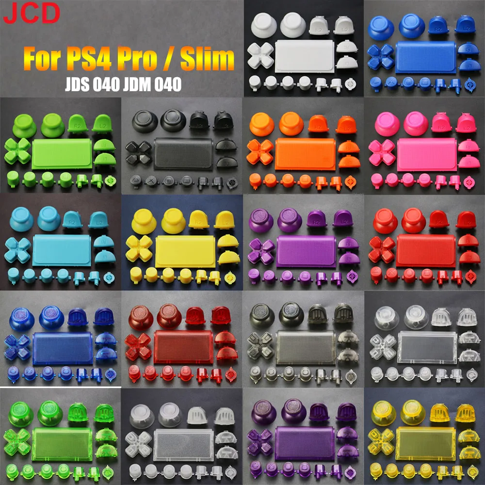 

JCD 1set 18colors Full Set Joysticks D-pad R1 L1 R2 L2 Direction Key AB XY Buttons For PS4 Pro Slim JDS 040 JDM 040 Controllers