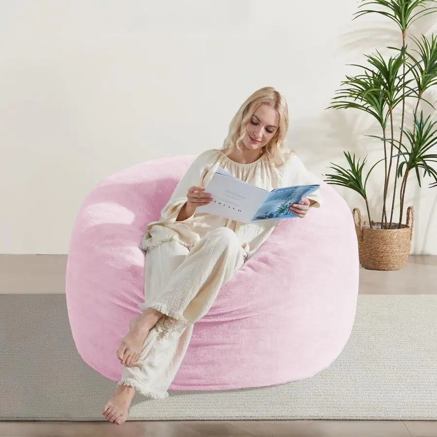 

Bean Bag Chair, Comfy Bean Bag Chairs for Adults, Luxury Velvet Memory Foam Stuffed Beans Bags with Removable Cover, Adult Beanb