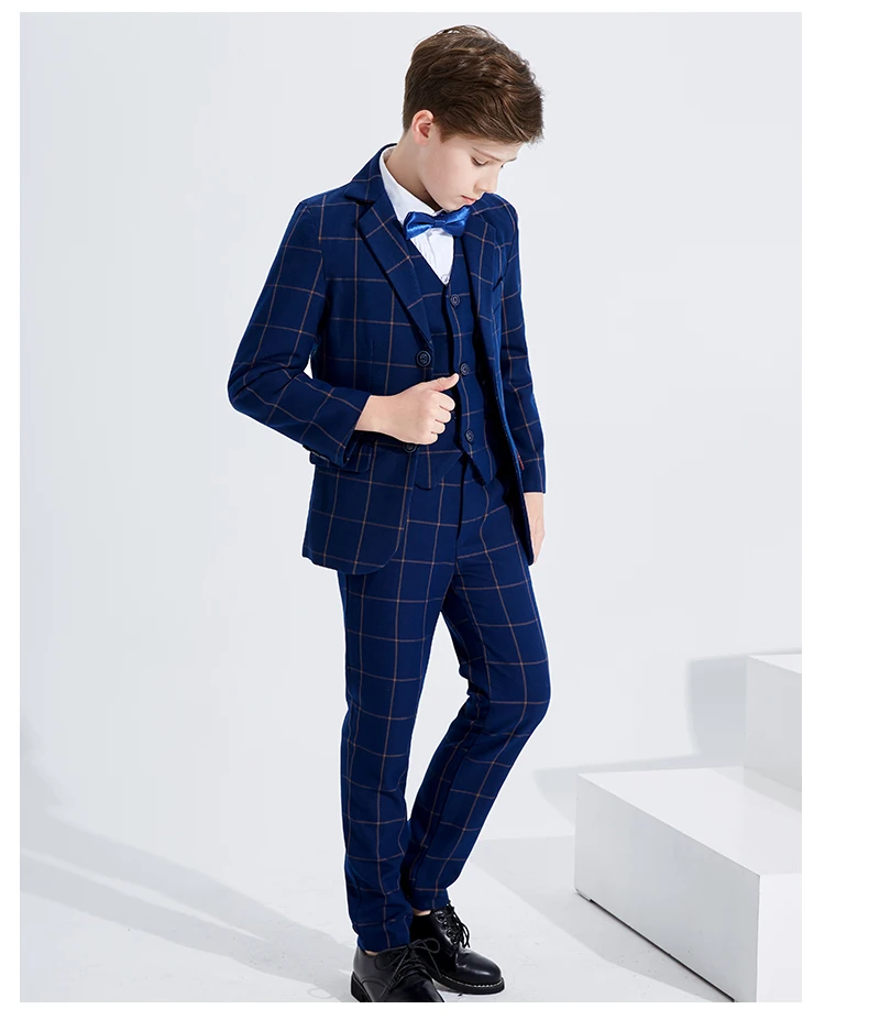 

Kids Tuxedo Dress Teenager Graduation Performance Costume Flower Boys Suit For Wedding Children Formal Birhtday Photograph Set