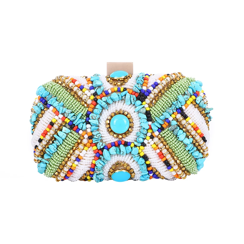 

Women's Luxury Evening Bag One-shoulder Fashion Dress Bag Irregular Rhinestone Beaded Colorful Bead for Wedding Party Gift Bag