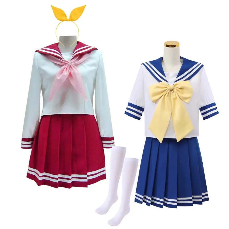 

Унисекс аниме Cos Hiiragi Kagami Izumi Konata Hiiragi Tsukasa косплей костюм индивидуальный размер