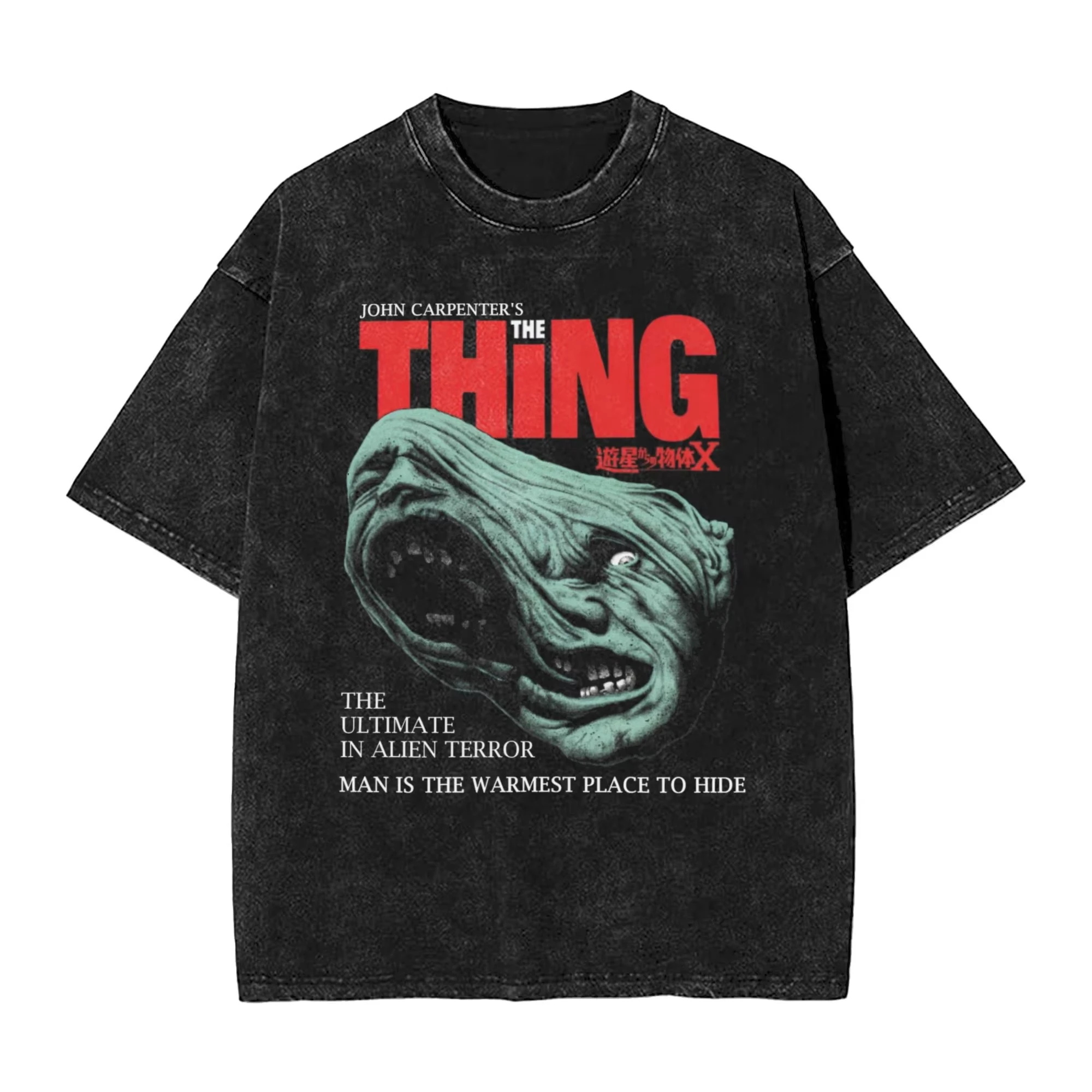 

Streetwear Washed T-Shirt John Carpenter The Thing Loose T-Shirts Fashion Tshirt for Men Summer Y2K Funny Casual Tops
