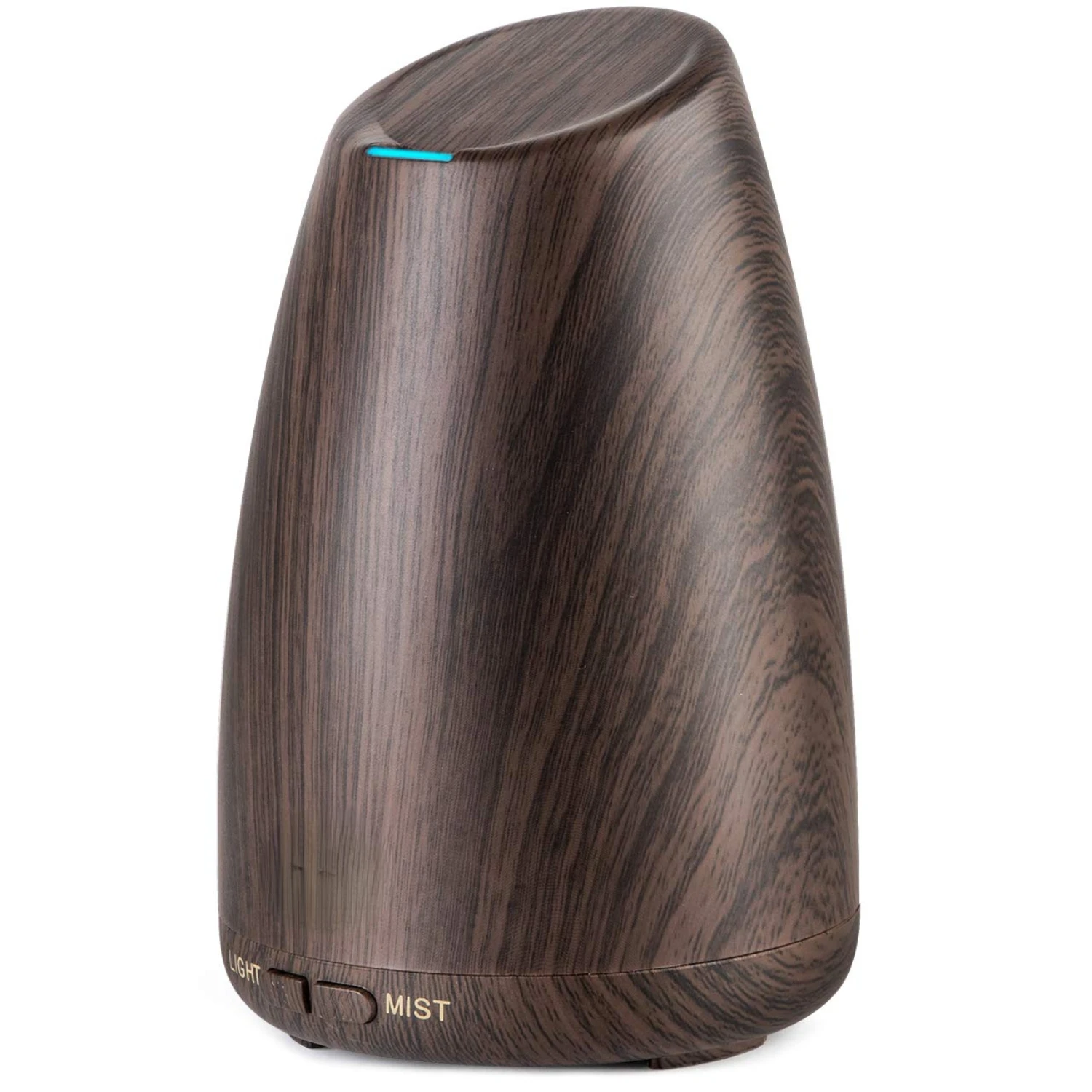Syntus Stylish Dark Wood Grain Ultrasonic Essential Oil Diffuser - 150ML Aromatherapy Mist Generator with Adjustable Mist Mode f