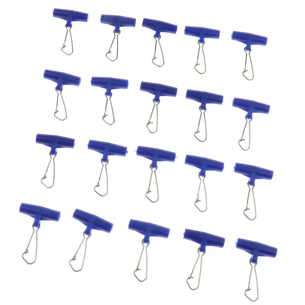 2x 20Pcs/lot Heavy Duty Fishing Sinker Slide Connector Sinker Slider with Snap - Blue, L