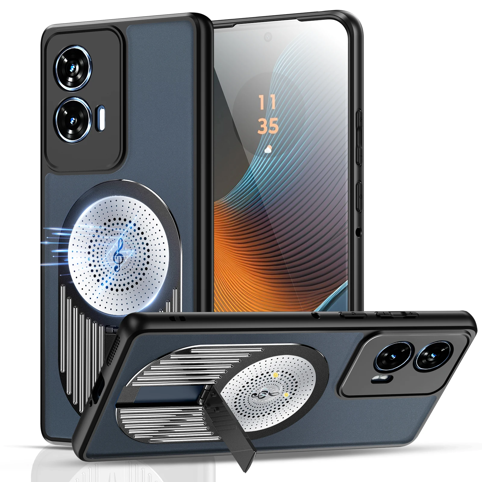 For Motorola MOTO Edge 50 Fusion Case Luxury Cooling Bracket  Cover For MOTO Edge Fusion Magnetic Wireless Charging Bumper Funda